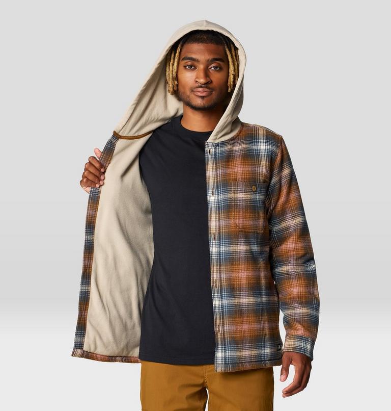 Men's Plusher Microchill Lined Shacket, Color: Golden Brown Ombre Buffalo Check Print, image 5