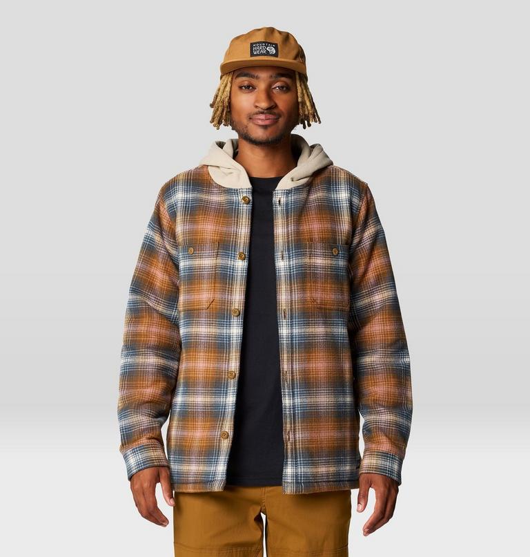 Men's Plusher Microchill Lined Shacket, Color: Golden Brown Ombre Buffalo Check Print, image 6