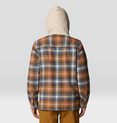 Men's Plusher Microchill Lined Shacket, Color: Golden Brown Ombre Buffalo Check Print, image 2