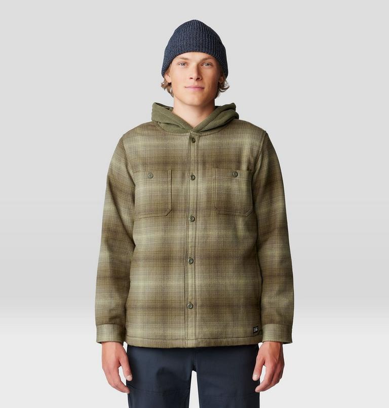 Men's Plusher Microchill Lined Shacket, Color: Dark Pine Ombre Buffalo Check Print, image 5