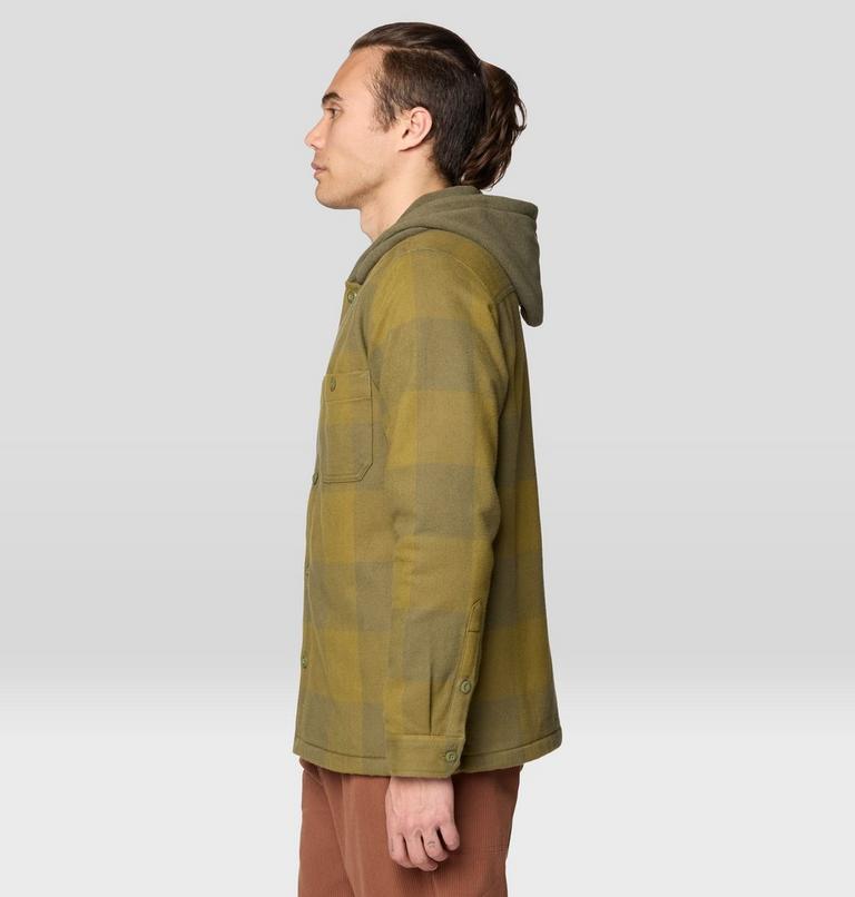 Men's Plusher Microchill Lined Shacket, Color: Combat Green Tatanka Check, image 3