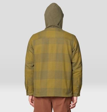 Men's Plusher Microchill Lined Shacket, Color: Combat Green Tatanka Check, image 2