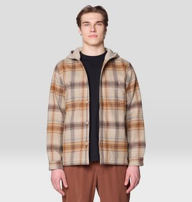 Men's Plusher Microchill Lined Shacket, Color: Badlands Wyoming Plaid, image 3