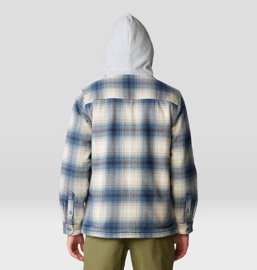 Men's Plusher Microchill Lined Shacket, Color: Adriatic Blue Ombre Buffalo Check Print, image 6
