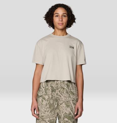 Women's MHW Logo Boxy Crop Short Sleeve Shirt, Color: Sandblast, image 7
