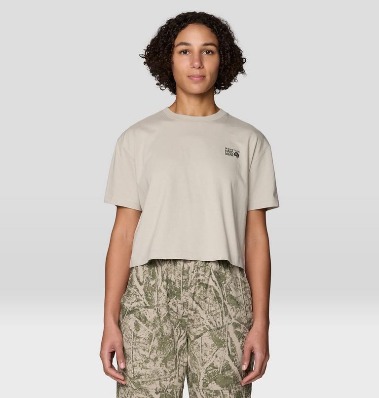 Women's MHW Logo Boxy Crop Short Sleeve Shirt, Color: Sandblast, image 1
