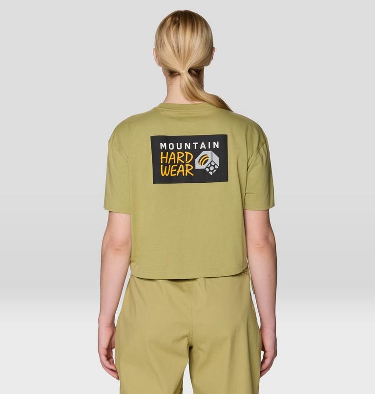 Women's MHW Logo Boxy Crop Short Sleeve Shirt, Color: Forest Moss, image 2