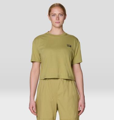 Women's MHW Logo Boxy Crop Short Sleeve Shirt, Color: Forest Moss, image 5