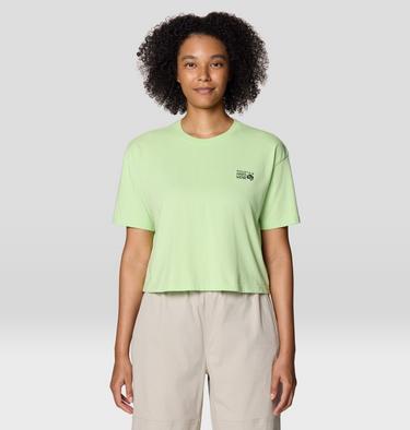 Women's MHW Logo Boxy Crop Short Sleeve, Color: Frozen In Lime, image 5