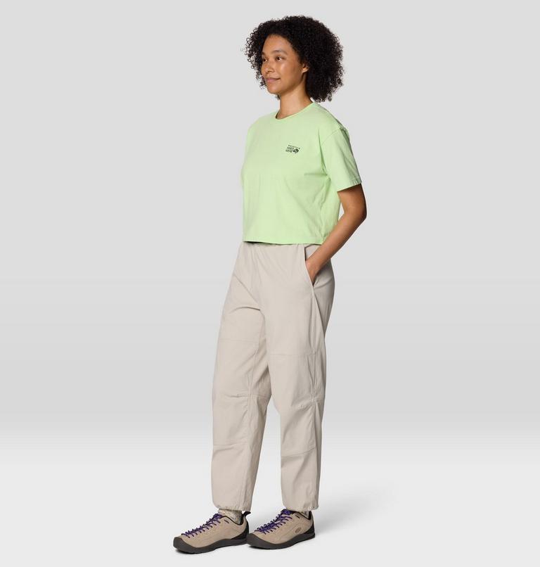 Women's MHW Logo Boxy Crop Short Sleeve, Color: Frozen In Lime, image 2