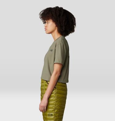 Women's MHW Logo Boxy Crop Short Sleeve, Color: Stone Green, image 7