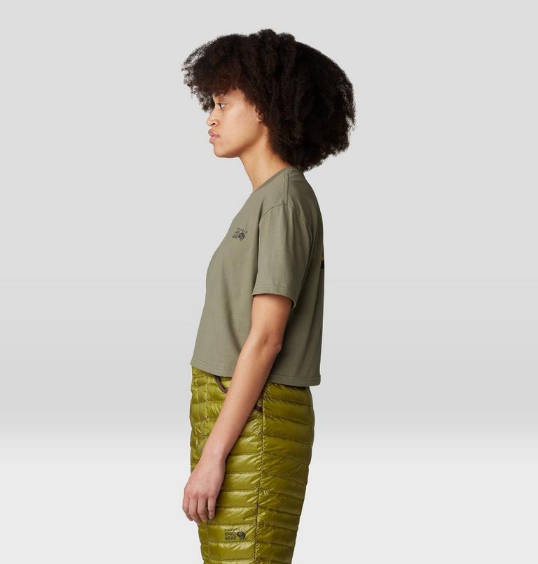 Women's MHW Logo Boxy Crop Short Sleeve, Color: Stone Green, image 3