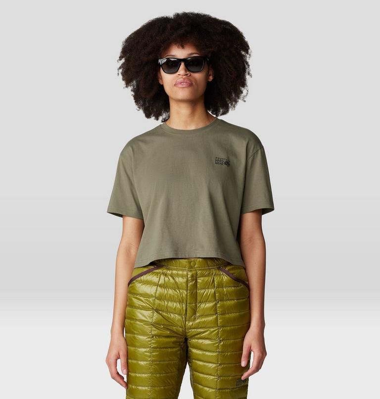Women's MHW Logo Boxy Crop Short Sleeve, Color: Stone Green, image 6
