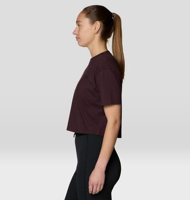 Women's MHW Logo Boxy Crop Short Sleeve Shirt, Color: Deep Mulberry, image 7