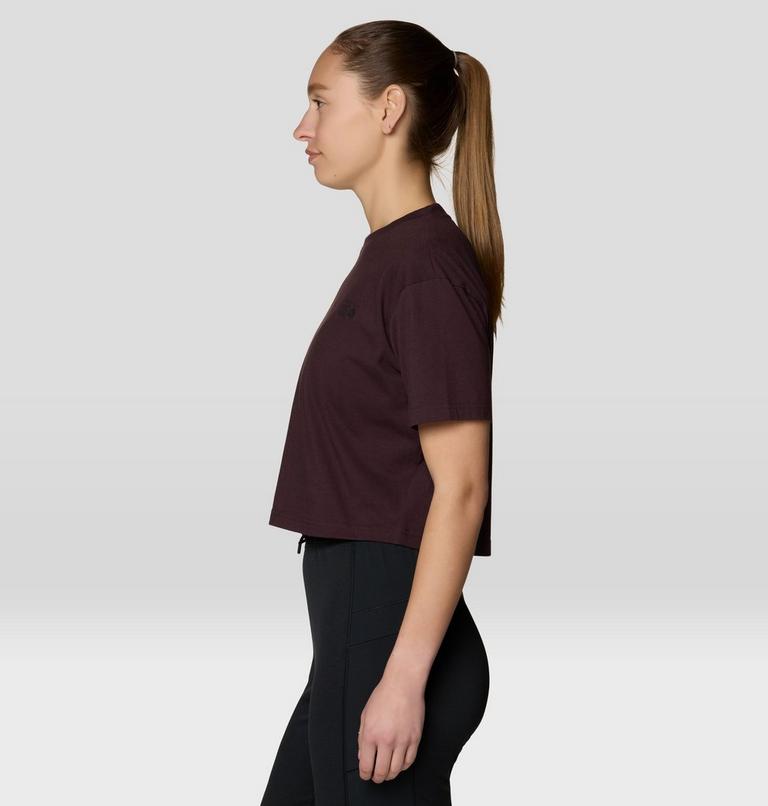 Women's MHW Logo Boxy Crop Short Sleeve Shirt, Color: Deep Mulberry, image 3