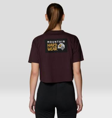 Women's MHW Logo Boxy Crop Short Sleeve Shirt, Color: Deep Mulberry, image 4