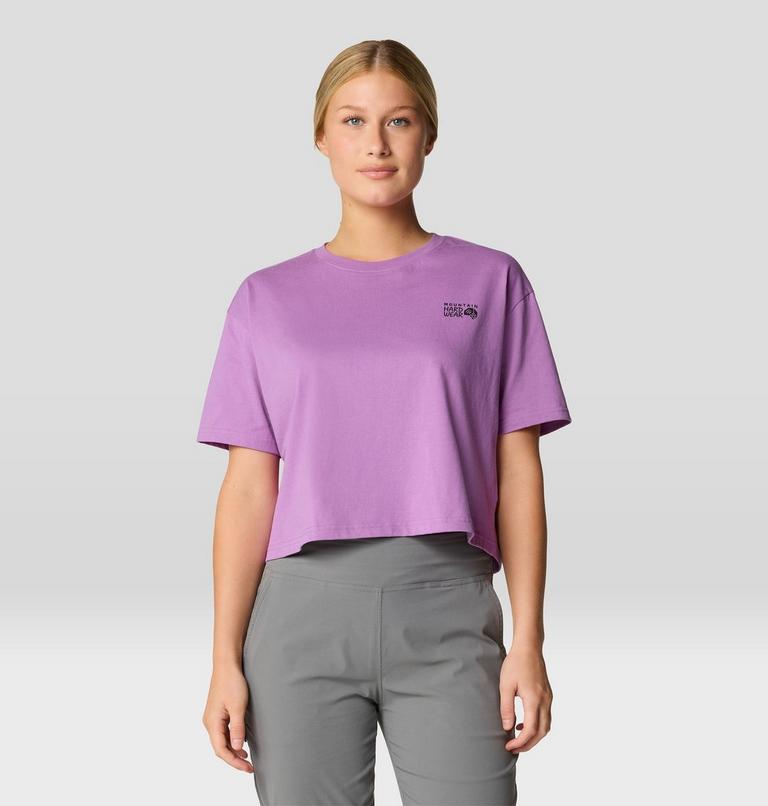 Women's MHW Logo Boxy Crop Short Sleeve, Color: Lilac Glow, image 1