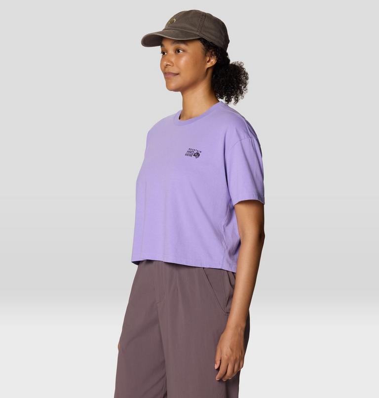 Women's MHW Logo Boxy Crop Short Sleeve, Color: Harbor Violet, image 6
