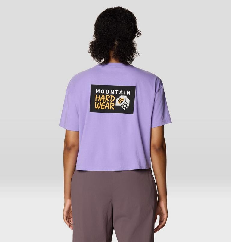 Women's MHW Logo Boxy Crop Short Sleeve, Color: Harbor Violet, image 2