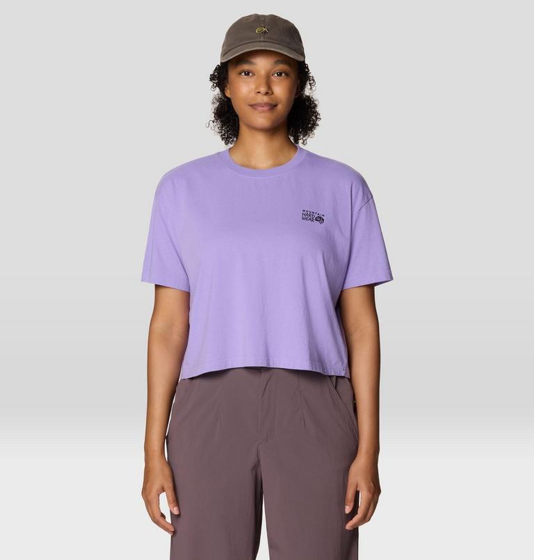 Women's MHW Logo Boxy Crop Short Sleeve, Color: Harbor Violet, image 1