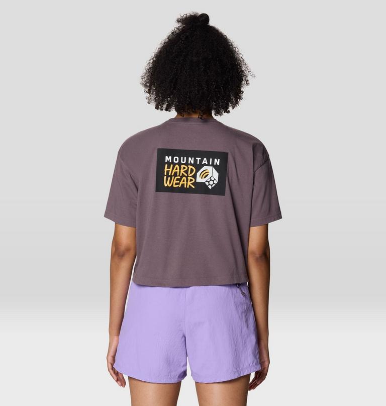 Women's MHW Logo Boxy Crop Short Sleeve, Color: Purple Sage, image 2