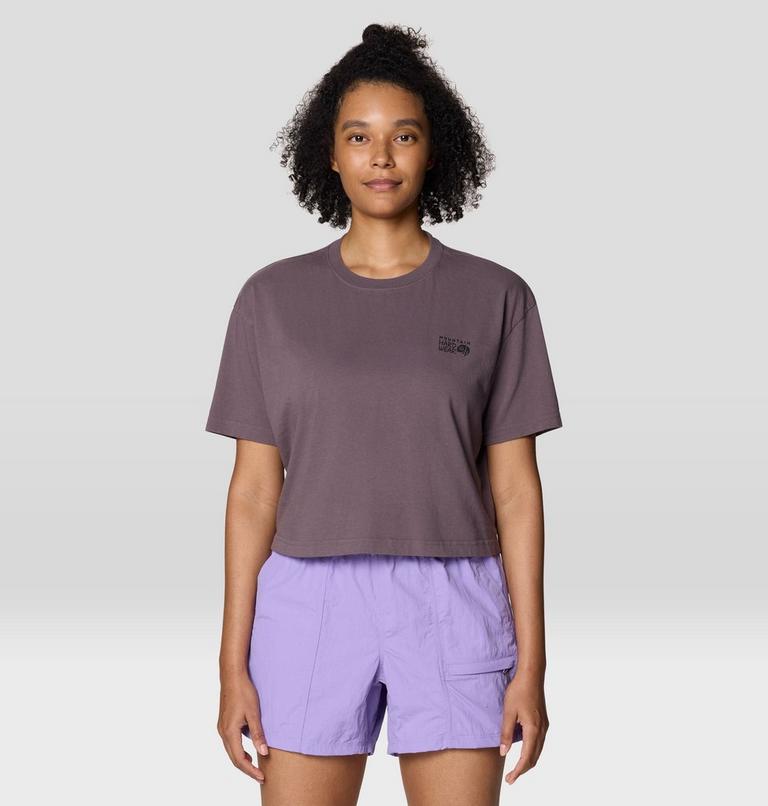 Women's MHW Logo Boxy Crop Short Sleeve, Color: Purple Sage, image 1