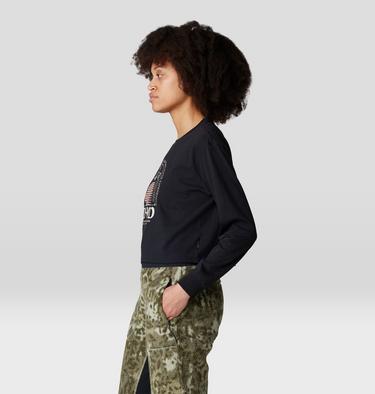 Women's Experiences Boxy Crop Long Sleeve, Color: Black, image 3