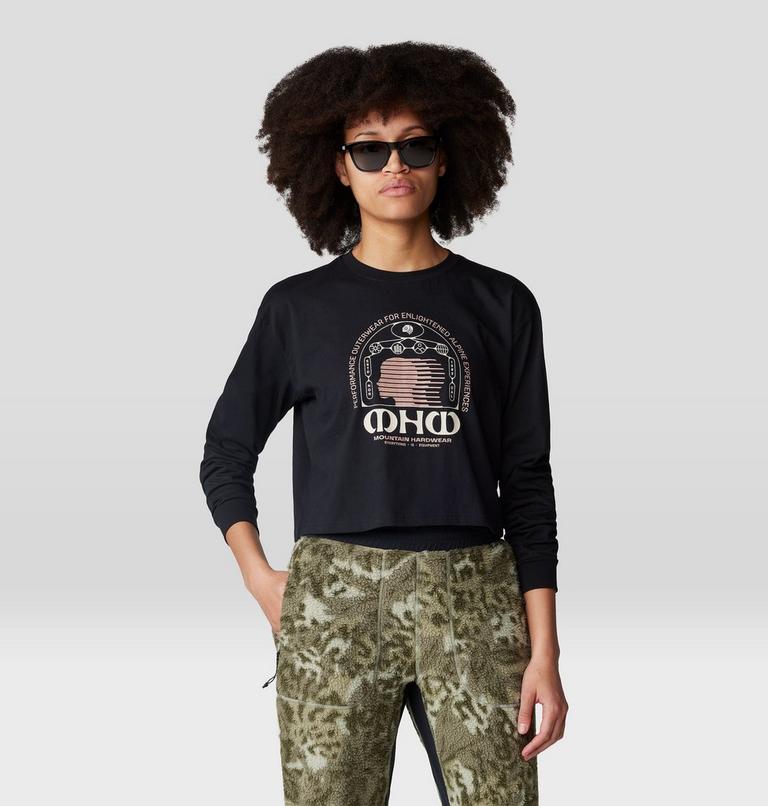 Women's Experiences Boxy Crop Long Sleeve, Color: Black, image 6