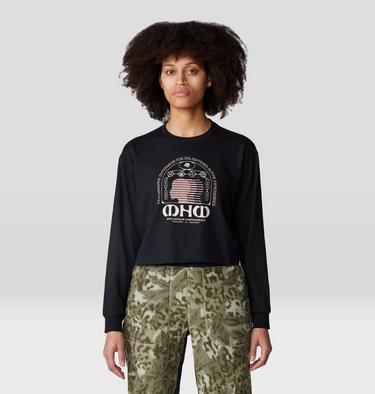 Women's Experiences Boxy Crop Long Sleeve, Color: Black, image 1