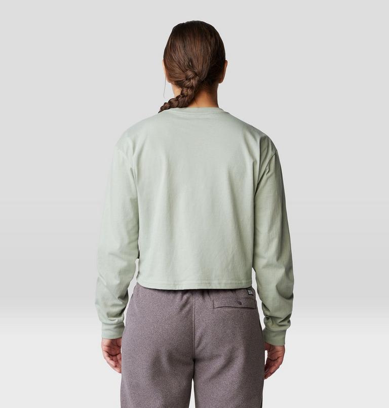 Women's Experiences Boxy Crop Long Sleeve, Color: White Sage, image 2