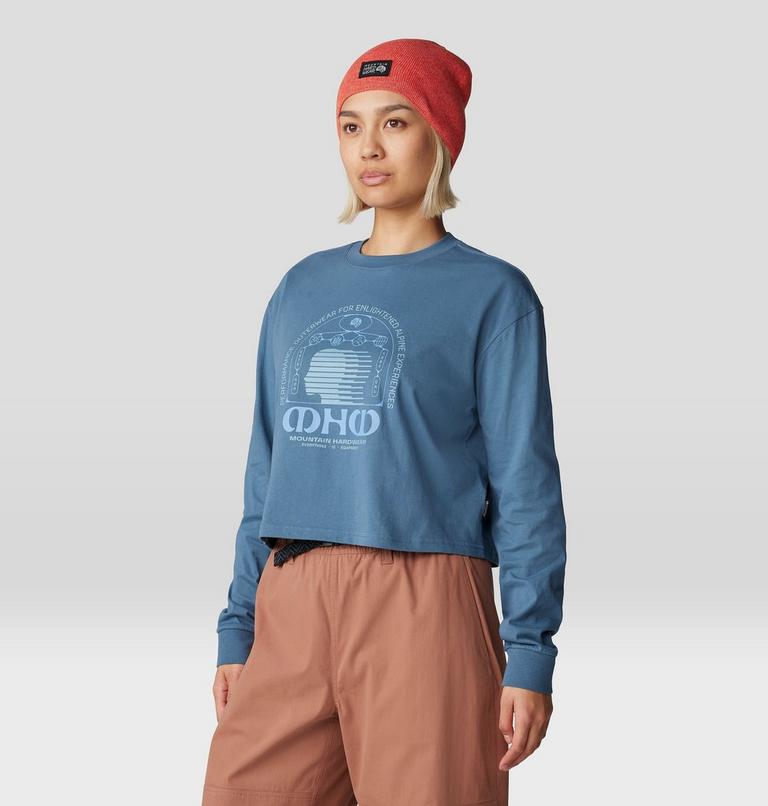 Women's Experiences Boxy Crop Long Sleeve, Color: Adriatic Blue, image 5