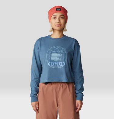 Women's Experiences Boxy Crop Long Sleeve, Color: Adriatic Blue, image 13