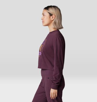 Women's Experiences Boxy Crop Long Sleeve, Color: Blackberry, image 7