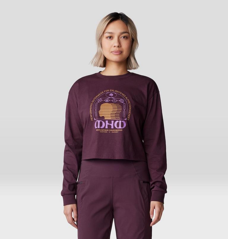 Women's Experiences Boxy Crop Long Sleeve, Color: Blackberry, image 5