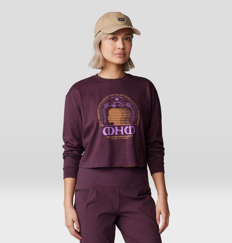 Women's Experiences Boxy Crop Long Sleeve, Color: Blackberry, image 6