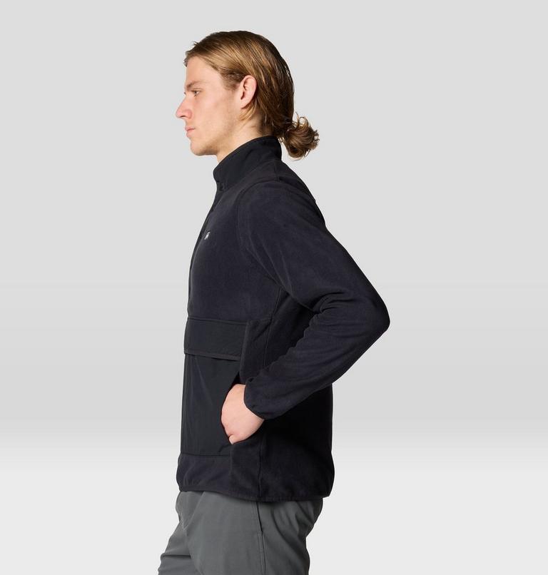 Homme Microchill Snap Pullover, Color: Black, image 3