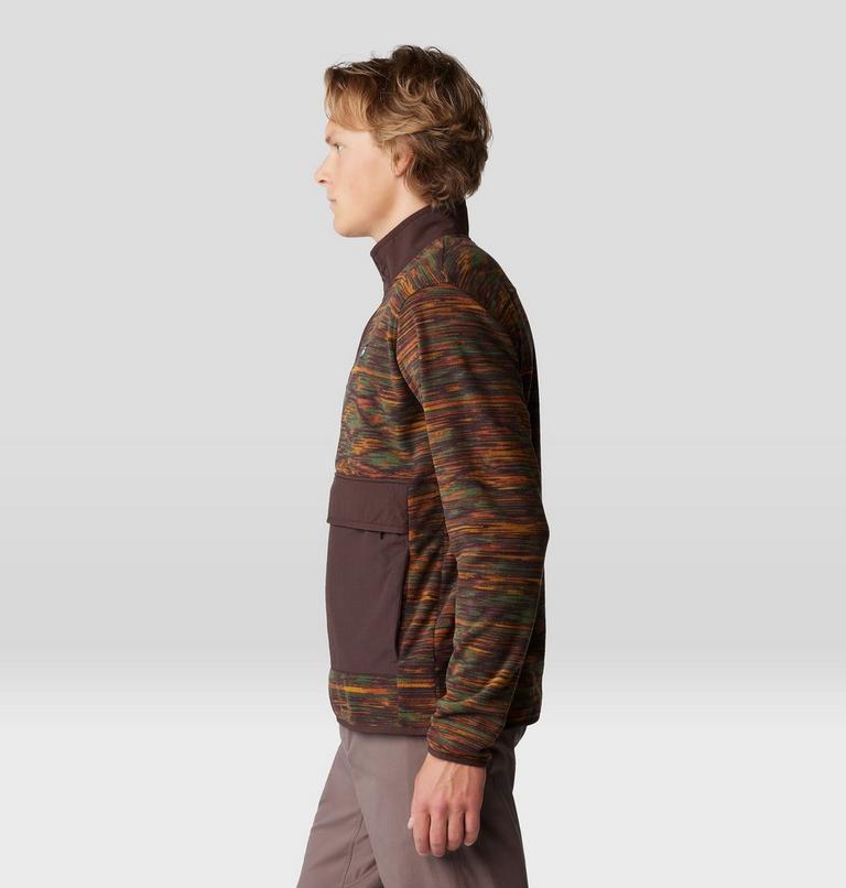 Homme Microchill Snap Pullover, Color: Iron Oxide Print, image 3