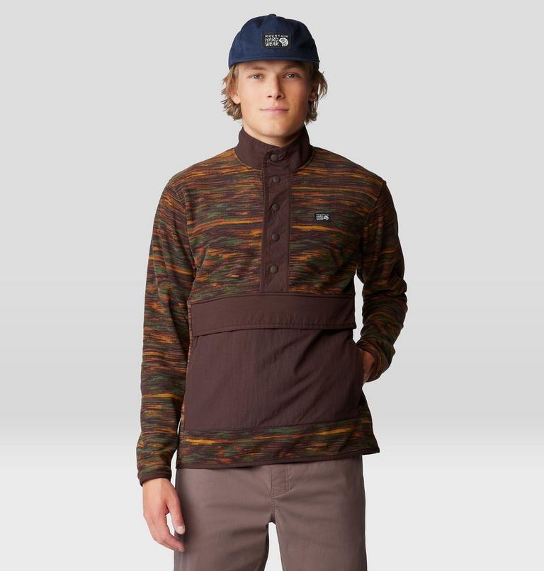 Homme Microchill Snap Pullover, Color: Iron Oxide Print, image 6
