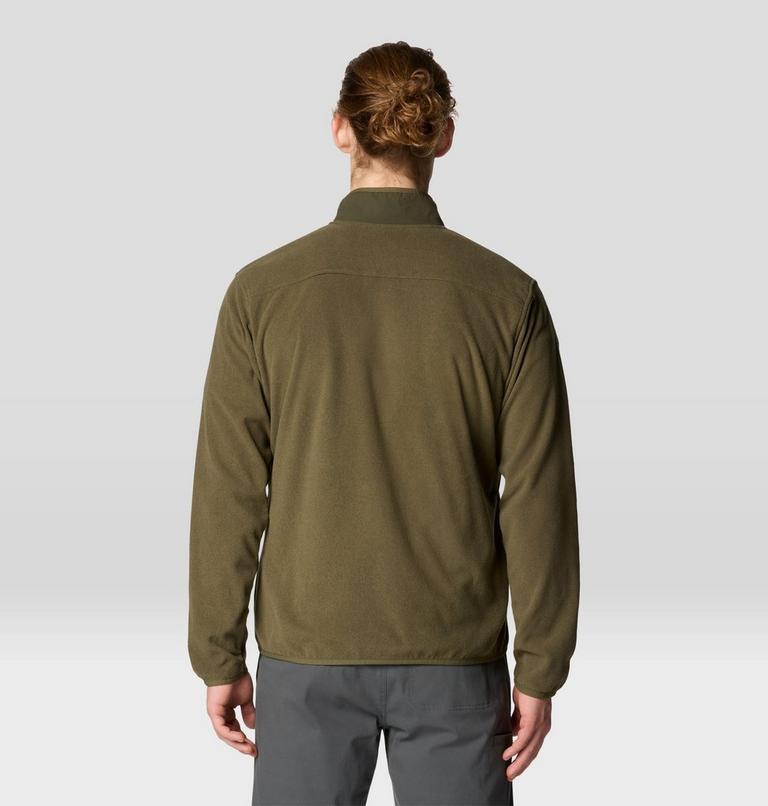 Men's Microchill Snap Pullover, Color: Combat Green Heather, image 2