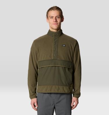 Men's Microchill Snap Pullover, Color: Combat Green Heather, image 13
