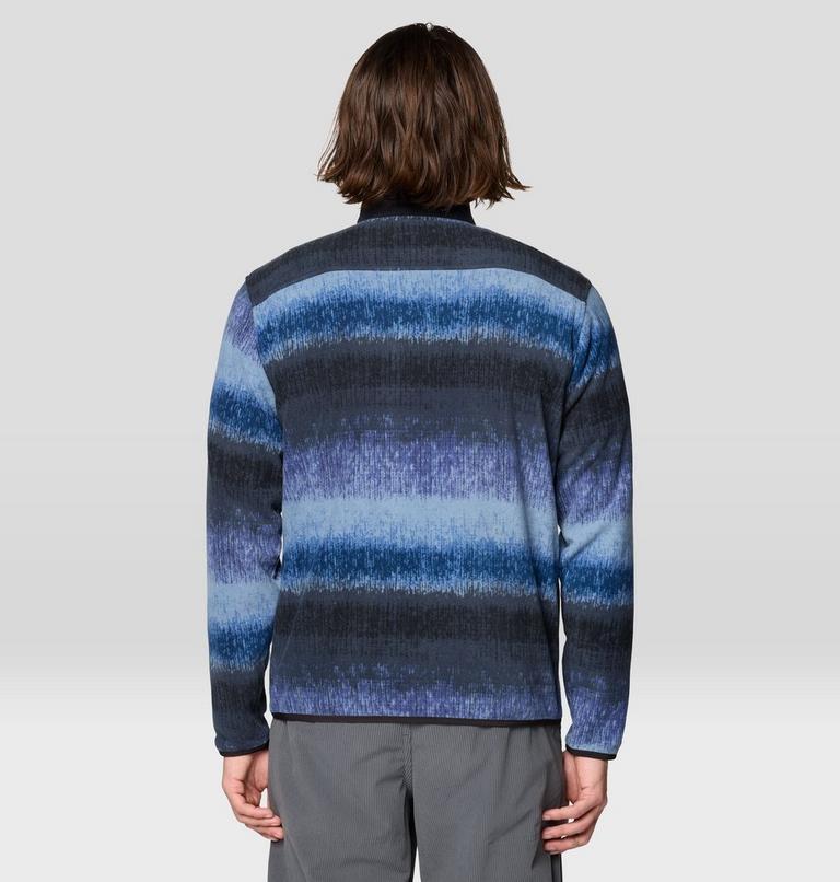 Men's Microchill Snap Pullover, Color: Lapis Dusk Gradient Stripe, image 2