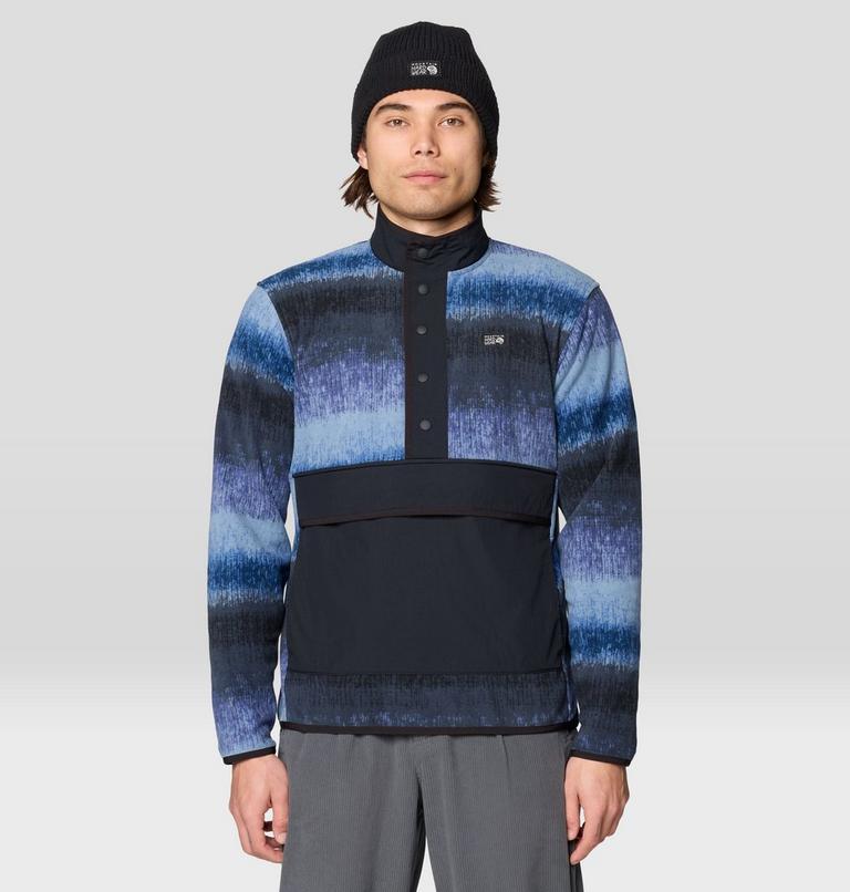 Men's Microchill Snap Pullover, Color: Lapis Dusk Gradient Stripe, image 1