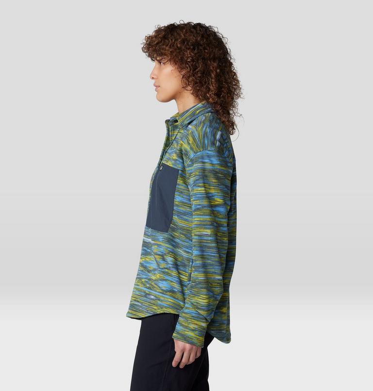 Women's Microchill Shirt, Color: Nitric Blue Stria Print, image 3