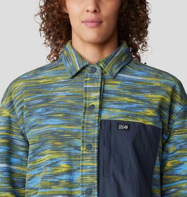 Women's Microchill Shirt, Color: Nitric Blue Stria Print, image 8