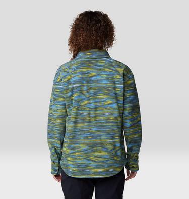 Women's Microchill Shirt, Color: Nitric Blue Stria Print, image 6