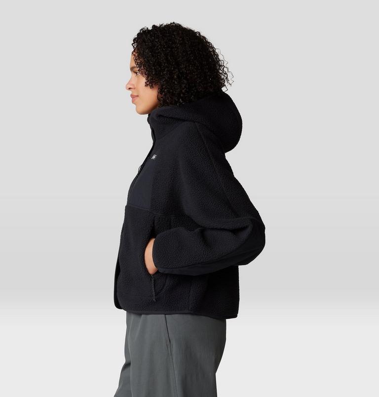 Women's HiCamp Fleece Snap Front Jacket, Color: Black, image 3