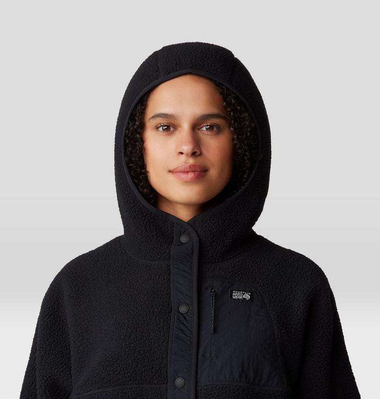 Women's HiCamp Fleece Snap Front Jacket, Color: Black, image 4