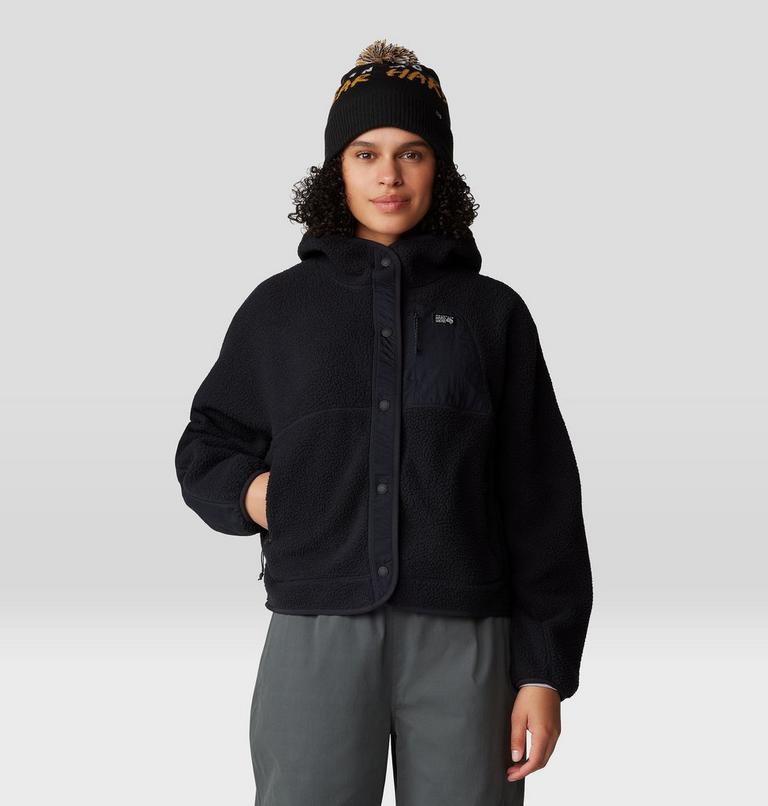Women's HiCamp Fleece Snap Front Jacket, Color: Black, image 5