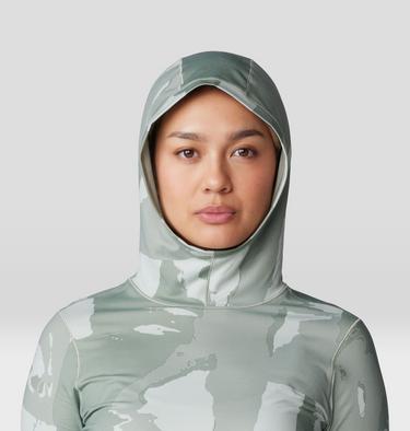 Women's Butter Up Long Sleeve Hoody, Color: White Sage Snowdrifts Print, image 8