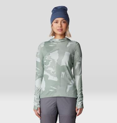 Women's Butter Up Long Sleeve Hoody, Color: White Sage Snowdrifts Print, image 5
